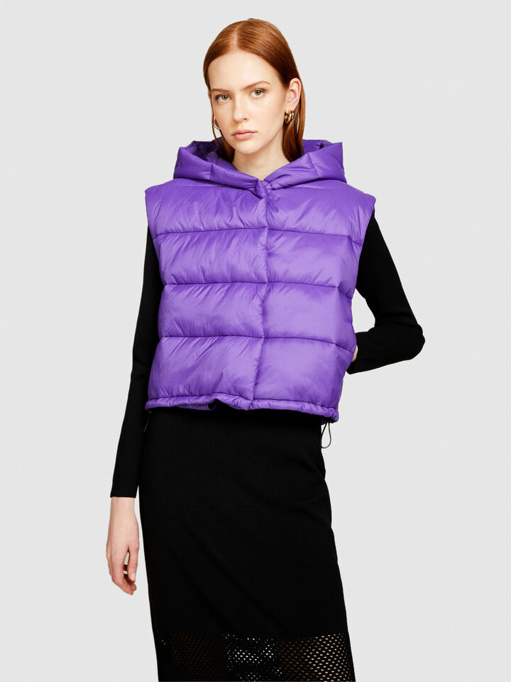 Sleeveless jacket with hood - null - Lilac | Sisley image number 4